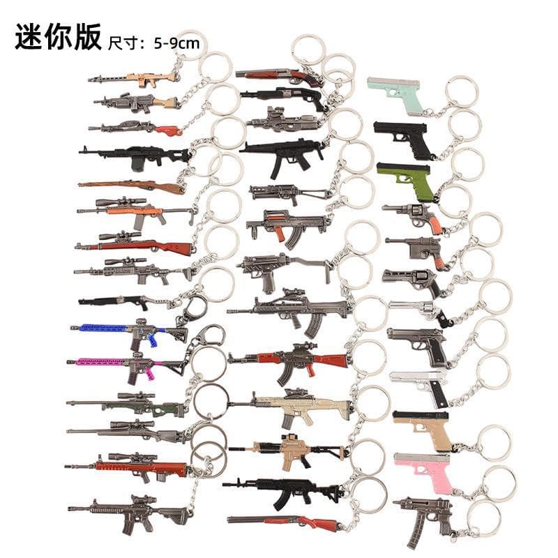 PUBG Chicken Dinner Mini 95 Rifle Mauser Desert Eagle Sandstorm M416 Weapon Toy Keychain