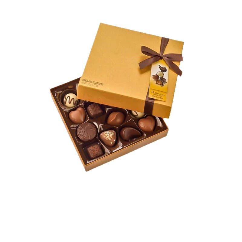 Custom GRS Certified Packaging Box Small Luxury Chocolate Gift Box with Ribbon Lid and Base Square Paper Box