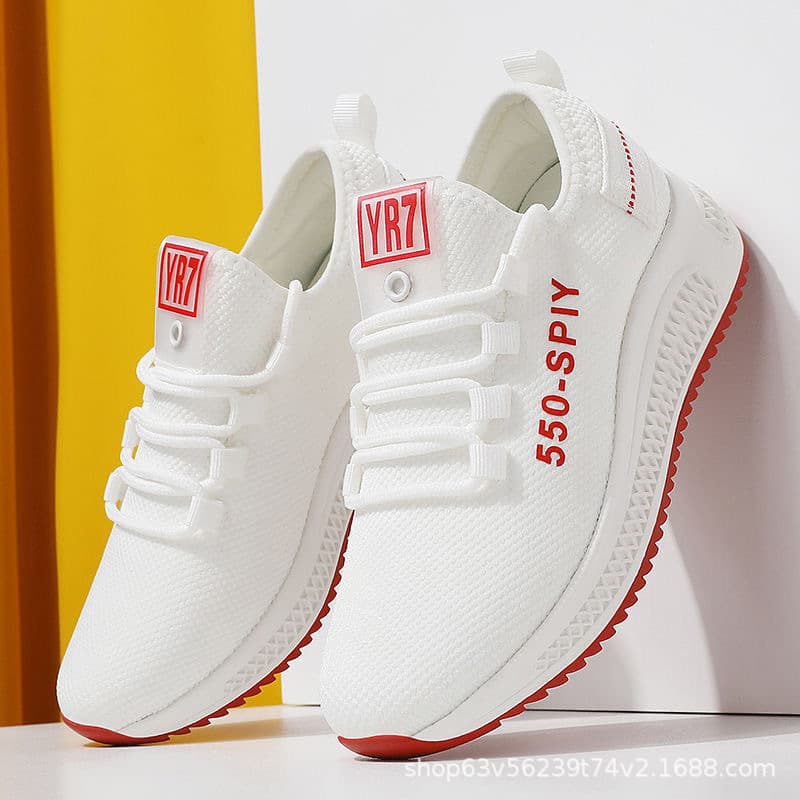 Women's Summer White Casual Shoes Student Korean Style Running Sports Trendy Leisure Shoes