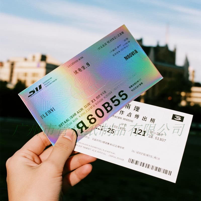 Custom Ticket Stub Reverse Laser Silver Card Music Festival Souvenir Ticket Promotional Material Celebrity Card Specialty Paper Bookmark