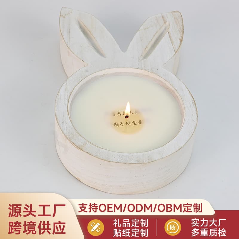Cross-border Wooden Tray Aromatherapy Candle Niche Custom Hidden Message Romantic Confession Gift Soy Wax Natural Plant Essential Oil