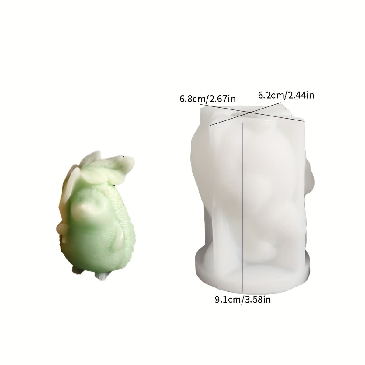 Hedgehog Scented Candle Silicone Mold Plaster Resin Squishy Mold Cake Baking Animal Ornament Cross-Border