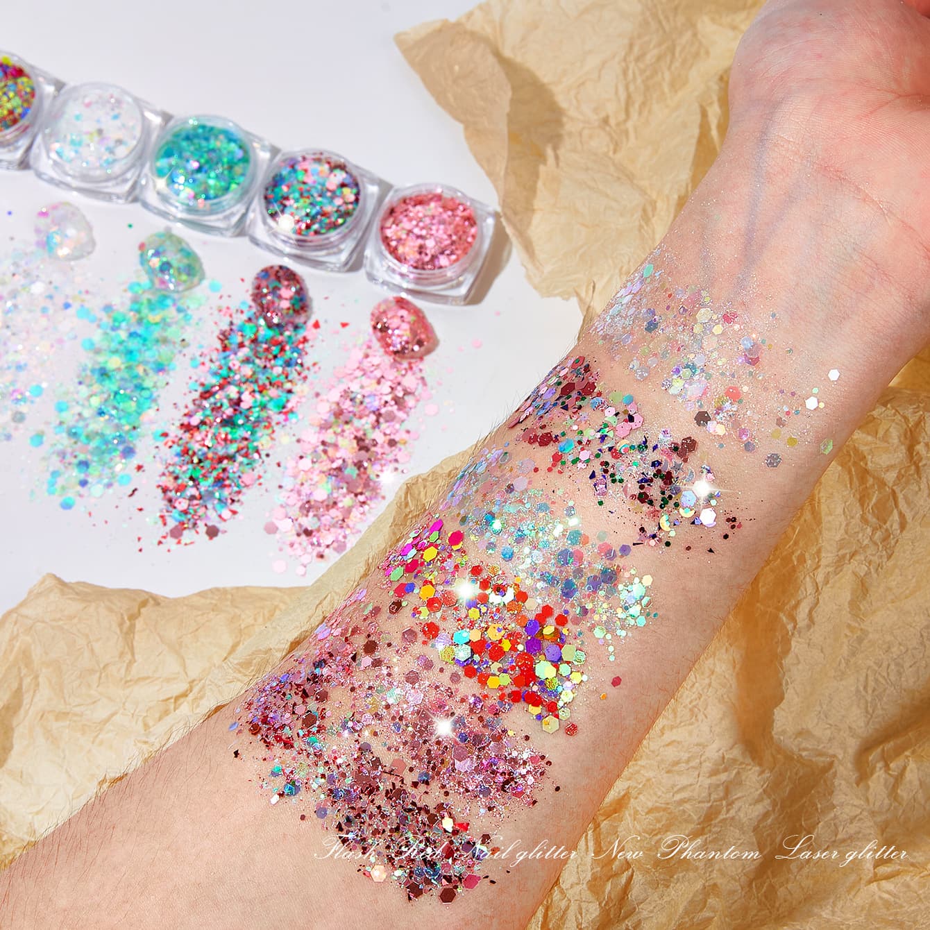 Amazon Hot Selling Mermaid Series Irregular Mixed Sequins Body Glitter Resin Filler for Flowing Sand Epoxy Crafts
