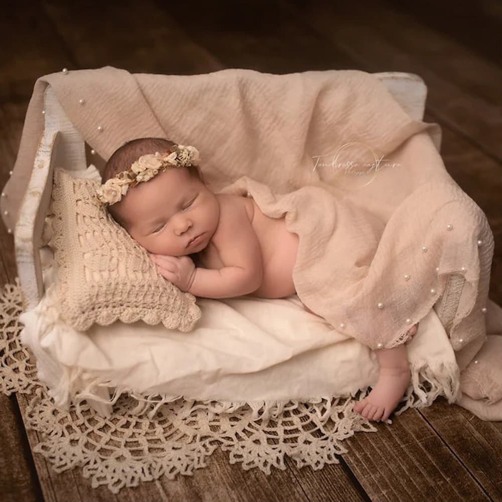 European and American Newborn Photography Props Lace Cushion and Pillow Set for Full Moon and 100-Day Studio Photography