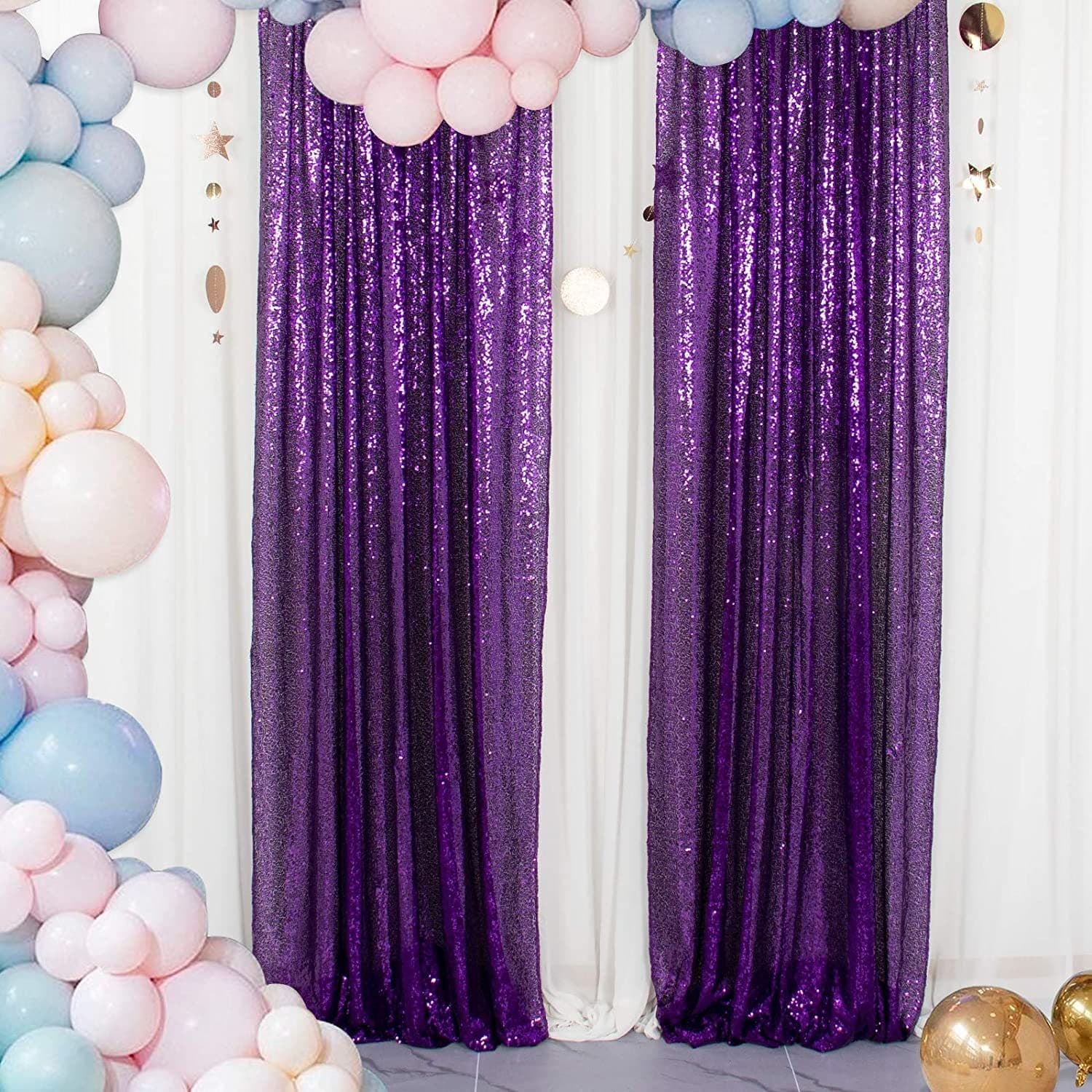 Cross-border Hot Selling Photography Backdrop Curtain Hotel Wedding Banquet Glitter Background Curtain Halloween Decorations