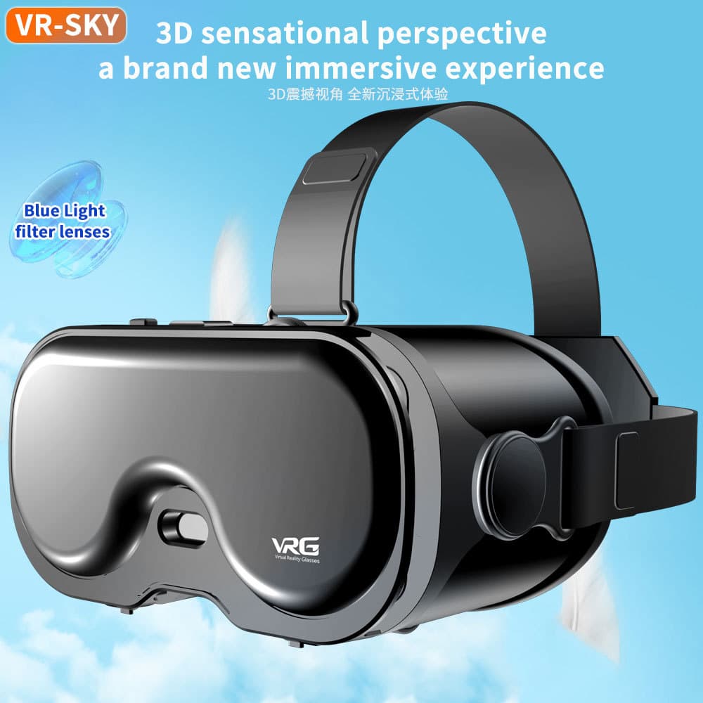 Cross-border wholesale VR Magic Mirror panoramic glasses for gaming mobile phones Q8 head-mounted smart virtual reality 3D glasses