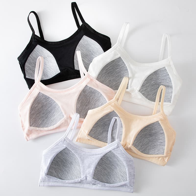 Wireless Cotton Bra for Teen Girls Middle School High School Students Puberty Vest Camisole