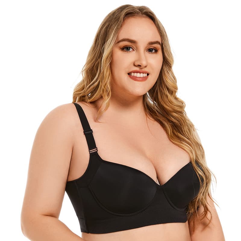 Cross-Border Foreign Trade Best-Seller Underwear, Large-Size Seamless Underwire Bra, Push-Up Anti-Sagging, Sports Deep V Bra
