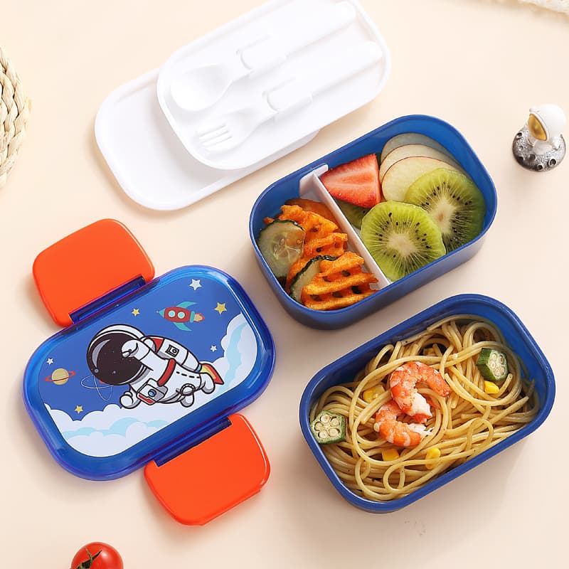Cross-border Double-layer Compartment Lunch Box for Office Workers Microwaveable Bento Box Portable Cartoon Kids Lunch Box lunchbox