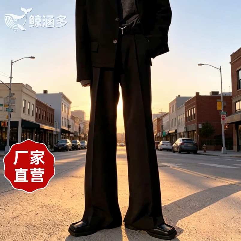 2026 Vintage Summer Draped Straight Leg Pants for Men Loose Fit Sweatpants Wide Leg Casual Joggers Thin Fabric Long Pants