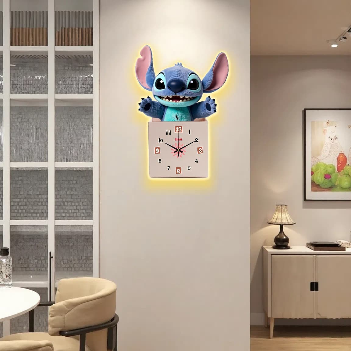 Stitch Lilo & Stitch Viral Hot Style Wall Clock Fashion Beautiful Living Room Dining Room Children's Room Silent Clock