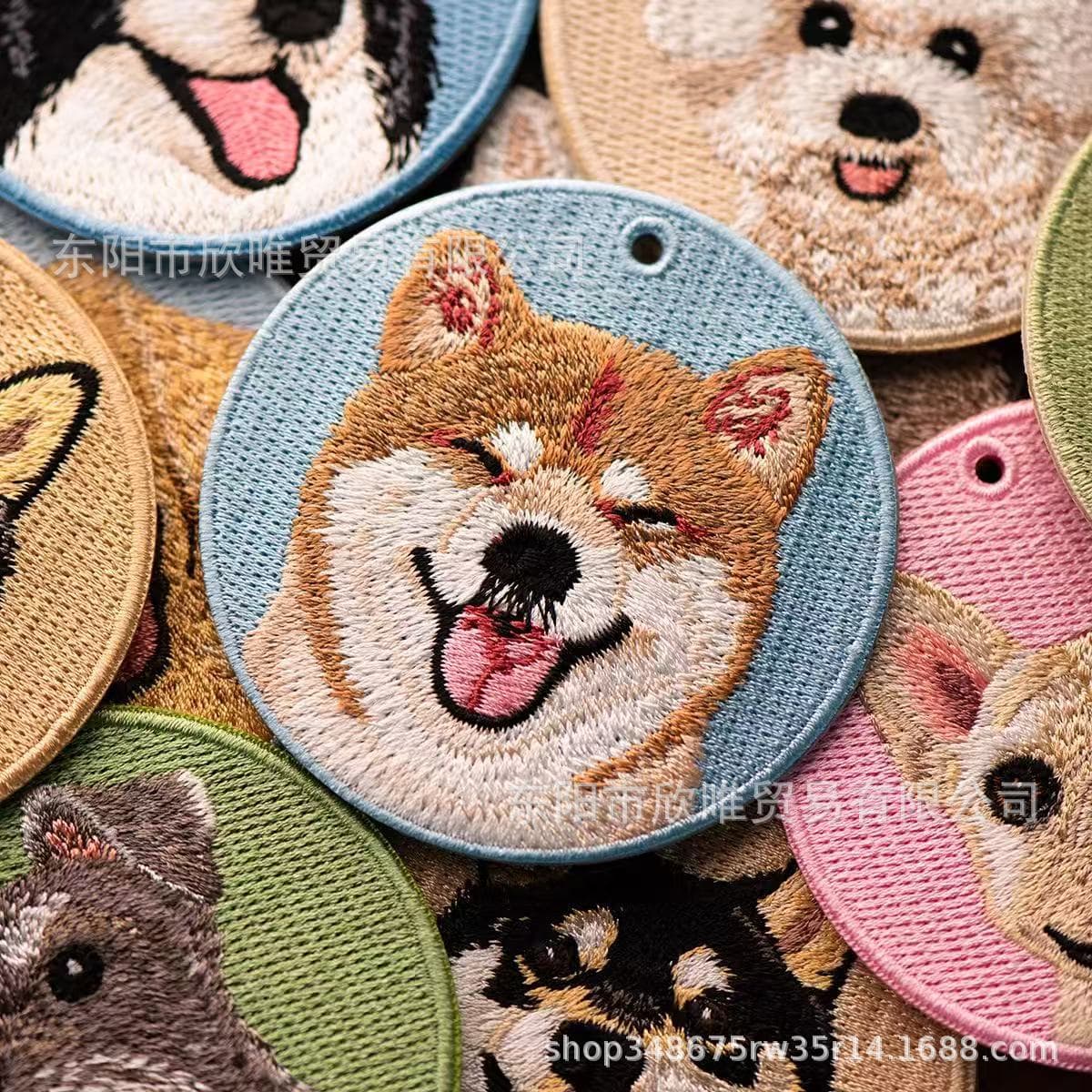 Double-sided embroidery charms, cute pet and dog peripheral keychains, bag pendants, backpack pendants, creative gifts