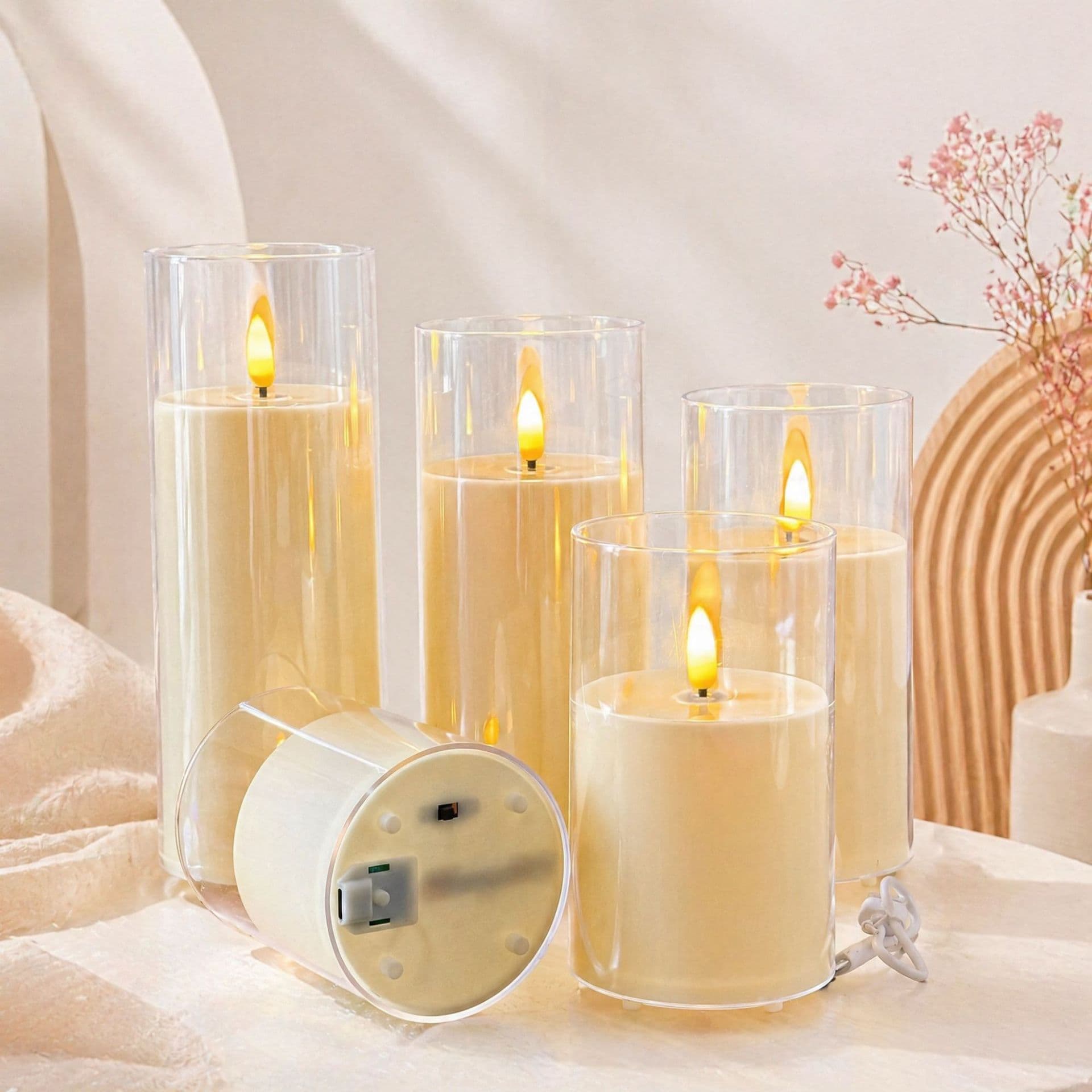 Rechargeable Acrylic Simulation Cup Candle LED Electronic Candle Light Wedding Candlelight Concert Script Kill Decorative Light