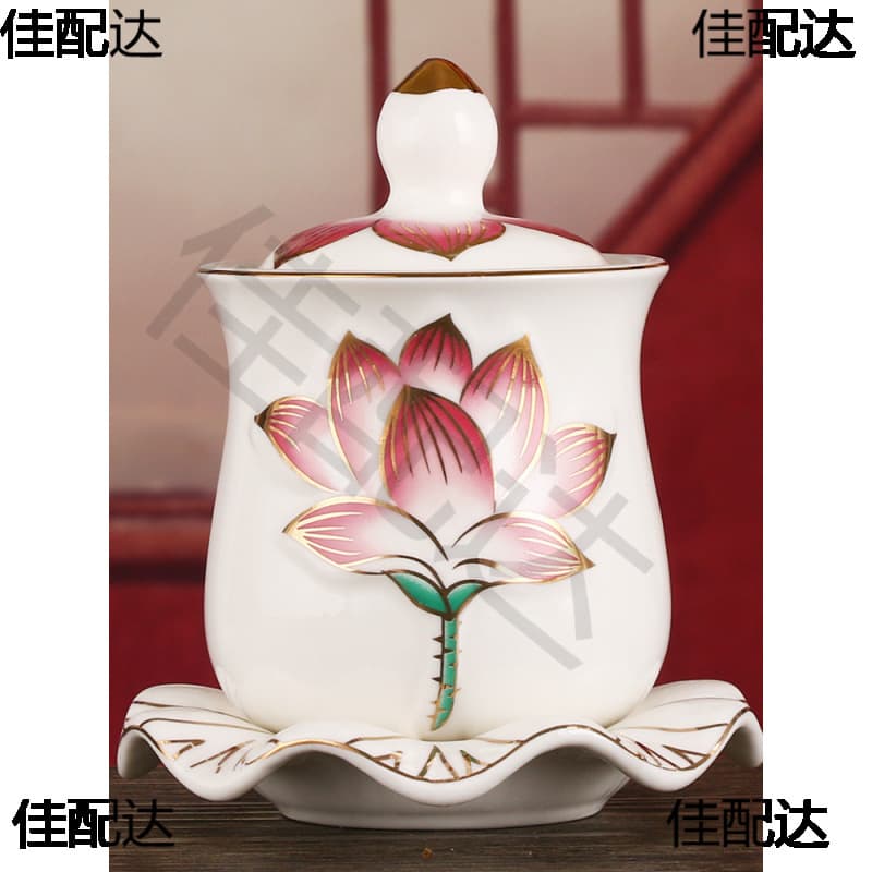 Water Offering Cup for Buddha, Ceramic Guanyin Cup for Home Use, Small Wine Cup for Offering Great Compassion Water