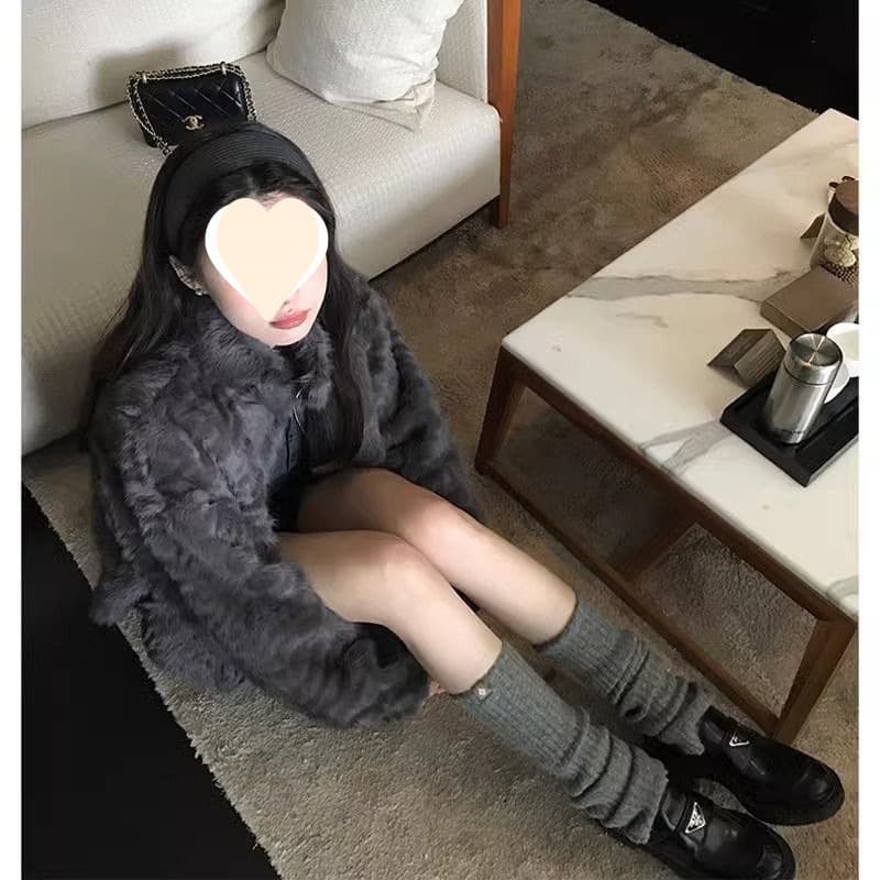 2025 Winter Stand Collar Mink Plush Fur New One-Piece Short Warm Fur Coat, Faux Fur Thick Coat