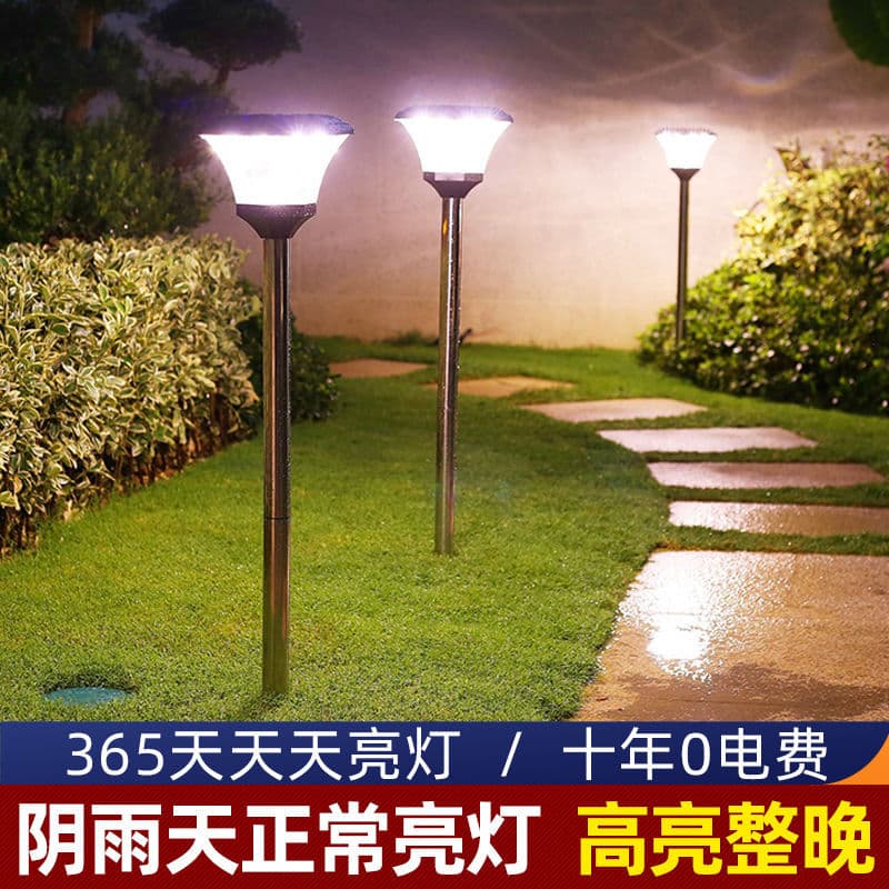 2025 Cross-border Engineering Outdoor Solar Lawn Light, Waterproof LED Garden Light, Solar Ground Insert Light