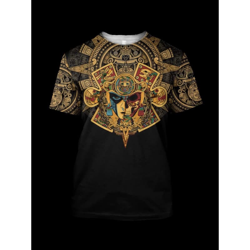 Cross-Border Hot Selling Aliexpress New Men's Summer 3D Digital Printed Egyptian Culture Round Neck Short-Sleeved T-Shirt