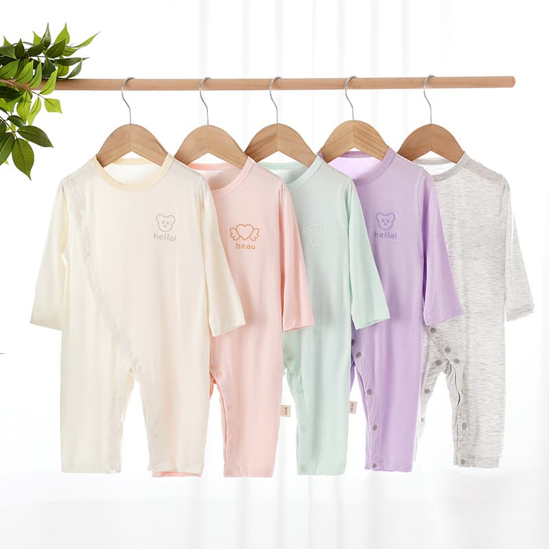 Youkesi Summer Thin Baby Onesie Long Sleeve Air Conditioning Suit 0-12 Months Baby Romper Crawling Suit Sleepwear