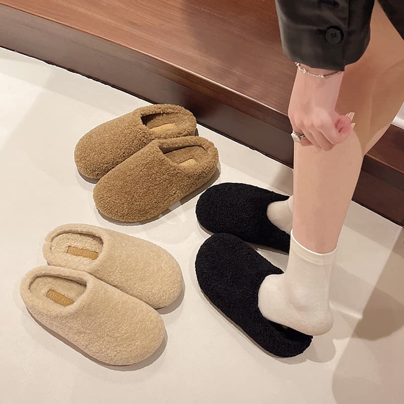 Mao Mao Shoes Women's 2024 Autumn Winter New Thick Sole Slippers Versatile Cotton Slippers Mules