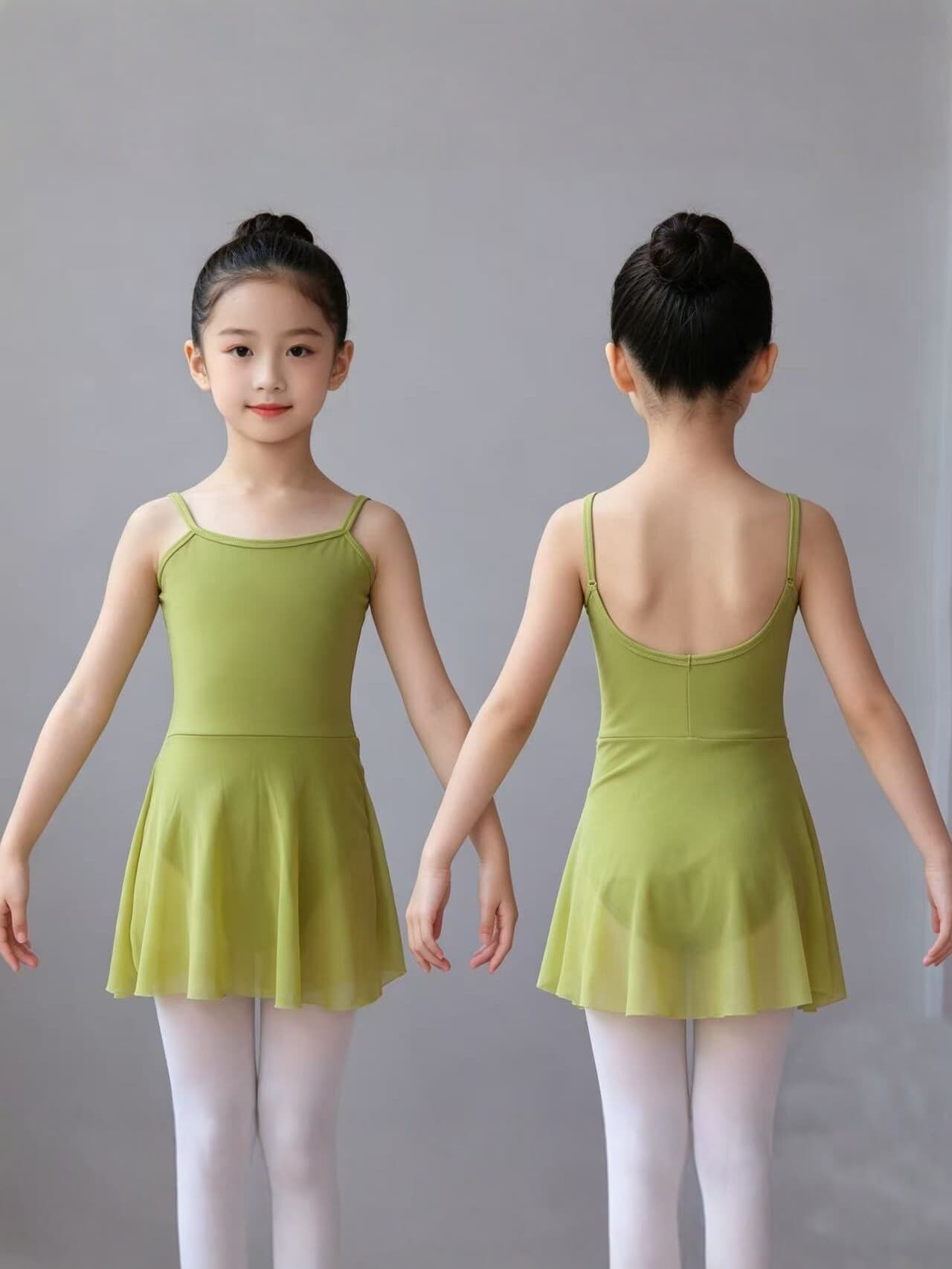 Children's Suspender Dance Dress Girls' Practice Wear Summer Ballet Skirt Chinese Dance Figure Dress Mesh Tutu for Girls