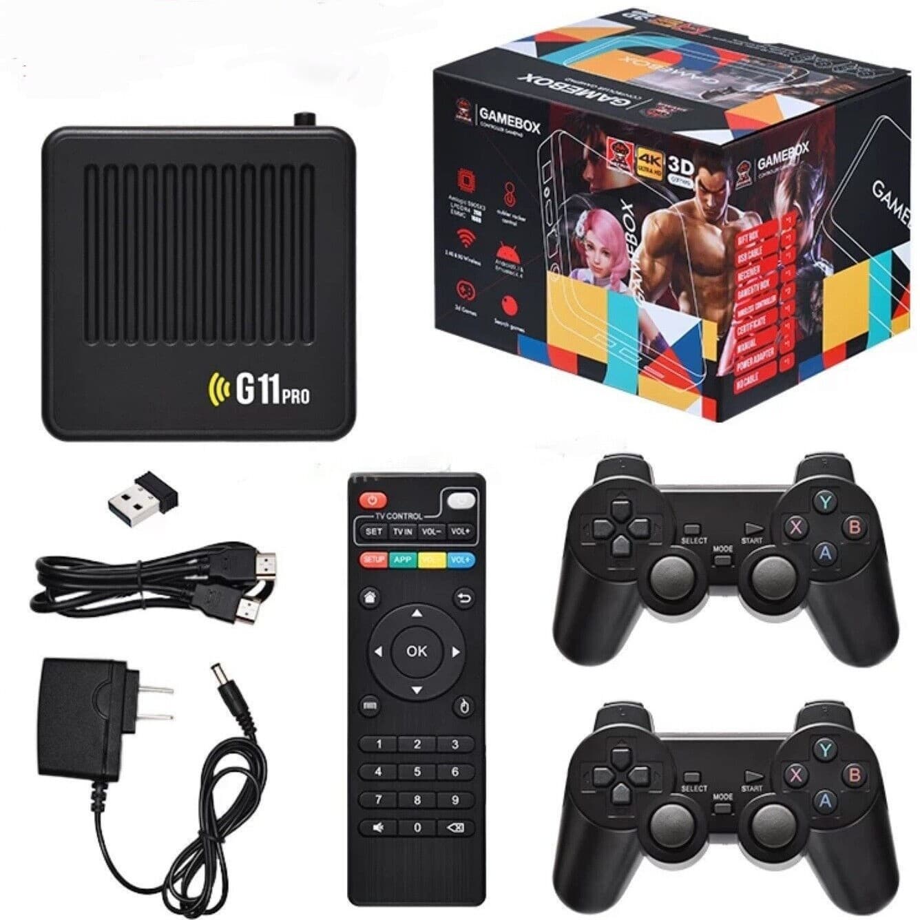 G11PRO Dual System Home Game Console TV Box 4K HD Game Console Connect to TV Games