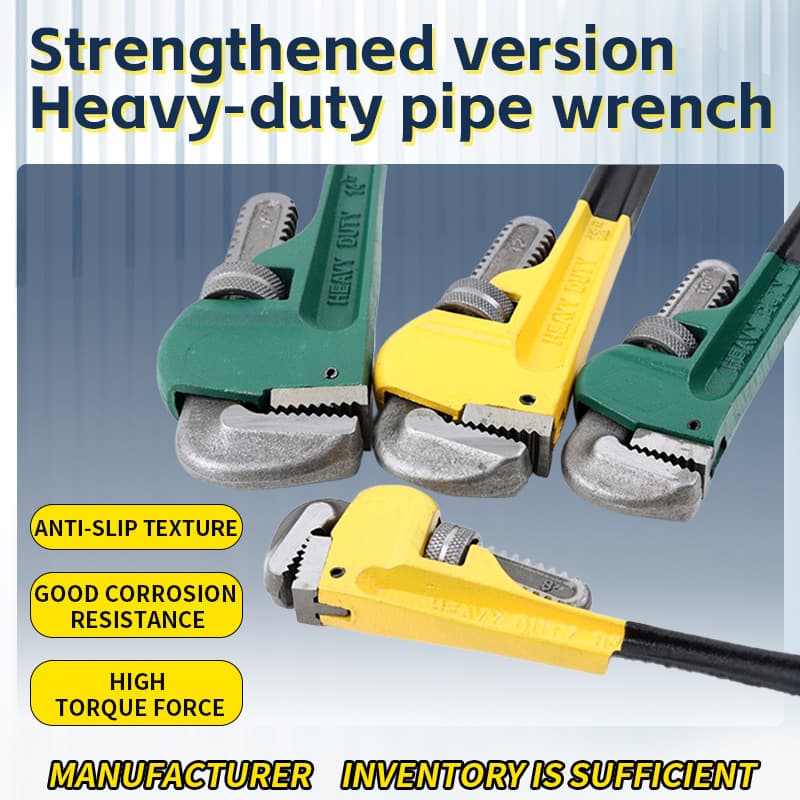 Cross-border wholesale heavy-duty pipe wrench, labor-saving quick pipe wrench repair wrench, water pipe pliers, American-style plastic dipped pipe wrench