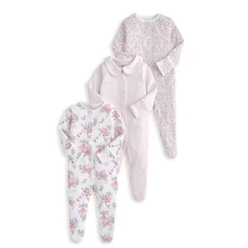 Baby Spring Autumn Long-Sleeve Footed Romper Sleepwear Newborn Gift Set Cross-Border Supply