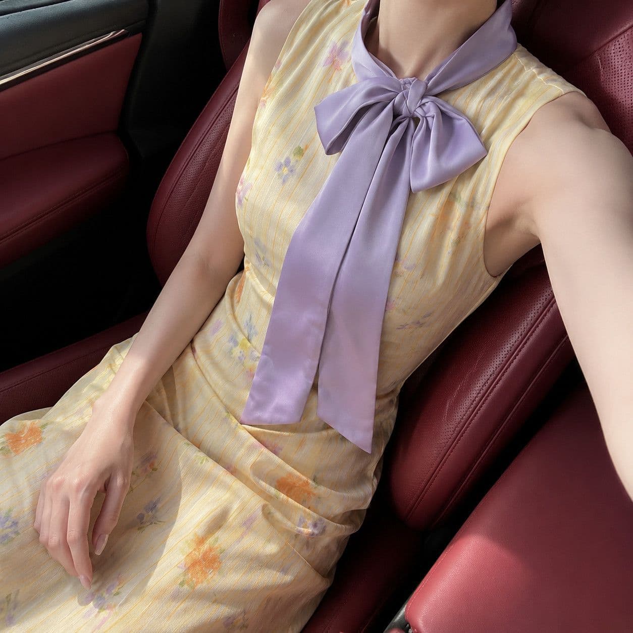French Yellow Printed Cheongsam Dress for Women Summer Bodycon Gown Elegant and Appropriate Gorgeous Light Luxury Unique Non-Clashing Dress