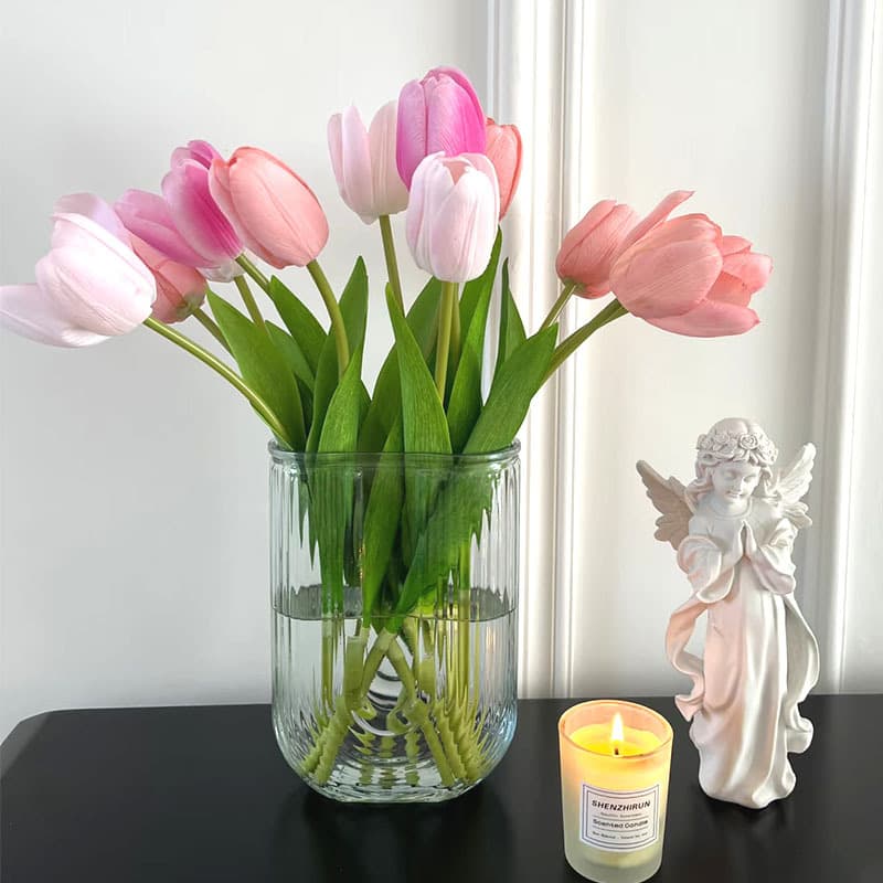 Artificial Tulip Fake Flower Premium Handmade Home Living Room Decorative Bouquet Ornament Craft Photography Prop