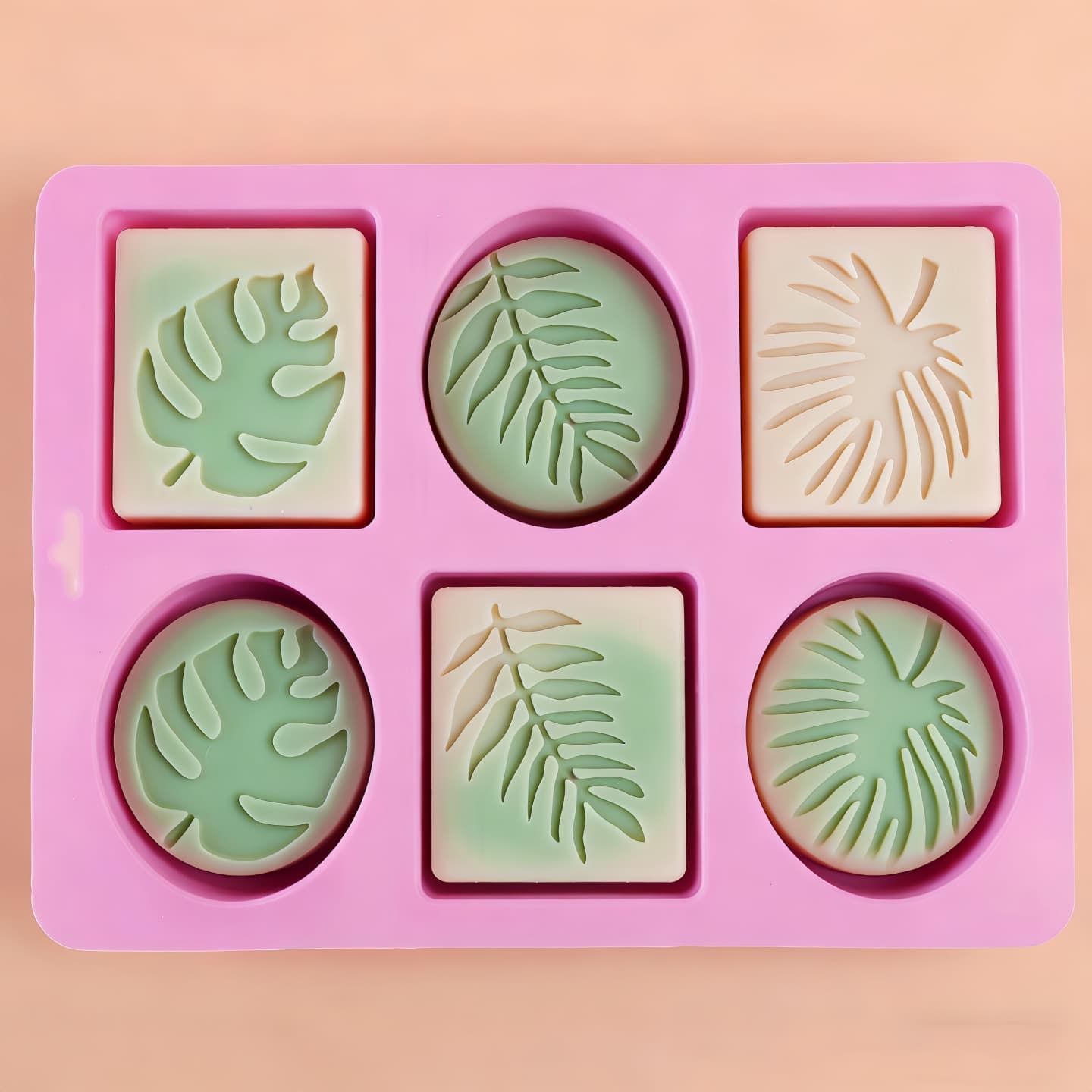 DIY Fresh Monstera Leaf Oval Large Square Handmade Soap Silicone Mold Cold Soap Essential Oil Soap Mold Non-Stick