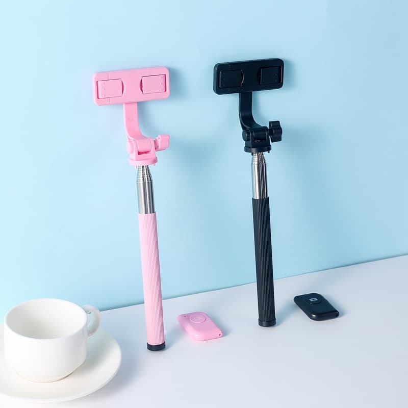 Bluetooth Selfie Stick with Tripod, Integrated Multi-Functional Pan-Tilt Selfie Artifact, Mobile Phone Fill Light Live Streaming Bracket