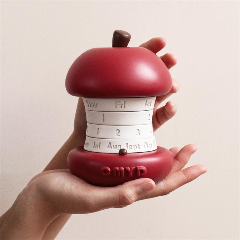 Apple Rotating Calendar - Design-Inspired Perpetual Calendar, Couple's Gift, Desktop Decorative Ornament