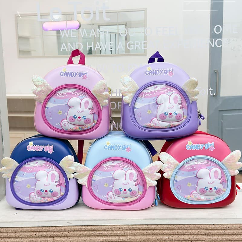 2026 Spring New Kids Eggshell Backpack Fashion Simple Cartoon Kindergarten School Bag Boys Girls Accessories Trendy Bag