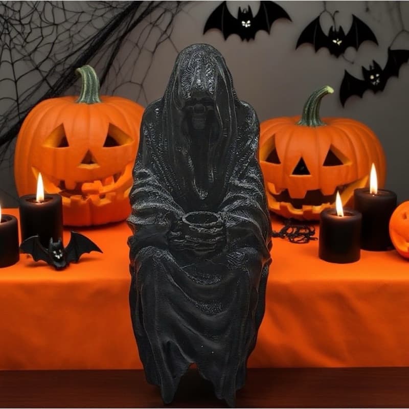 New Cross-Border Black Robe Mysterious Lord Death Garden Decoration Home Ornament Spooky Black Figure Decor Gift
