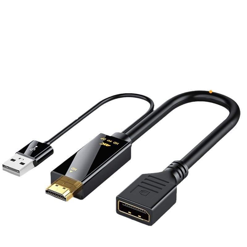 HDMI male to DP female adapter cable with USB power supply computer connection HD TV projector support 4k60hz