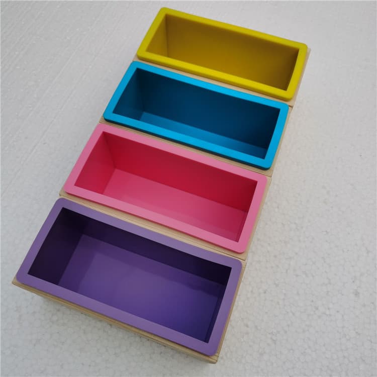 Silicone Soap Mold with Wooden Loaf Box 600g Rectangular Cold Process Soap Mold DIY Soap Making Tool In Stock