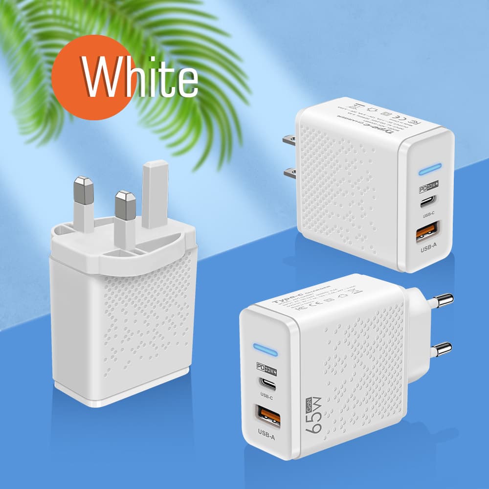 CE5V2A Multi-Port Charger Compatible with Apple and Huawei Phones 65W GaN Fast Charger