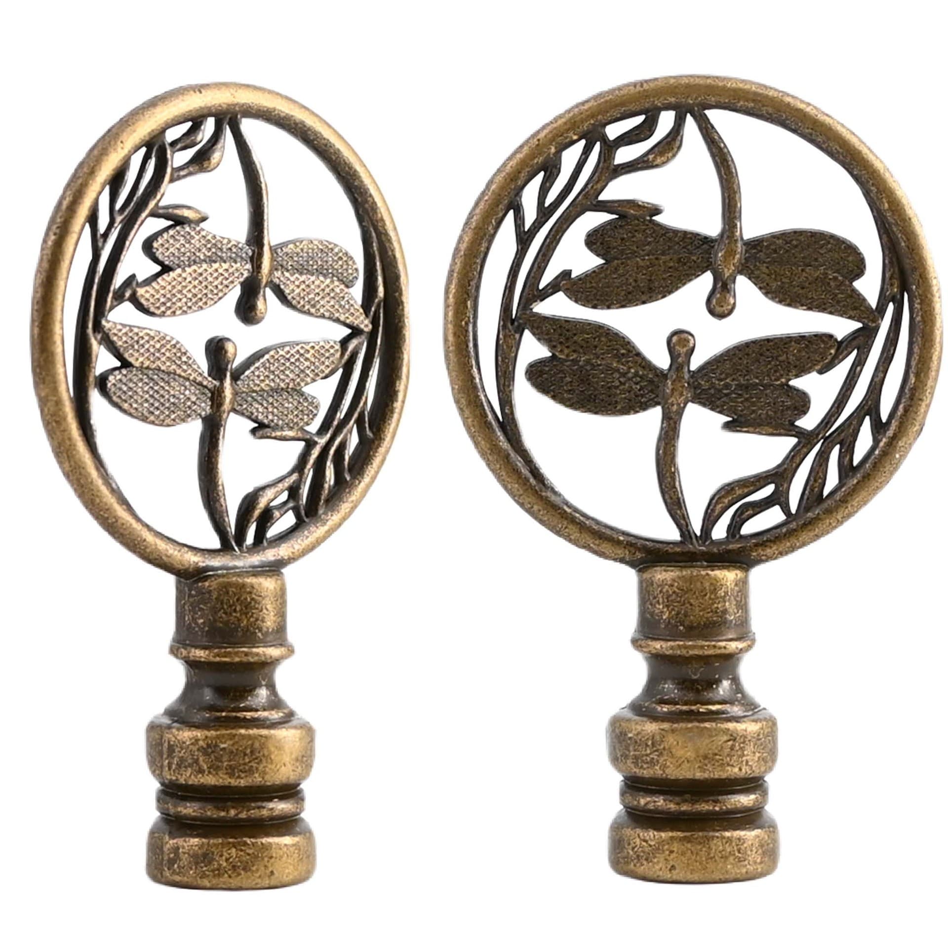 Zinc Alloy Dragonfly Decorative Head Table Lamp Floor Lamp Shade Top Bead Horn Bracket Accessories Antique Bronze