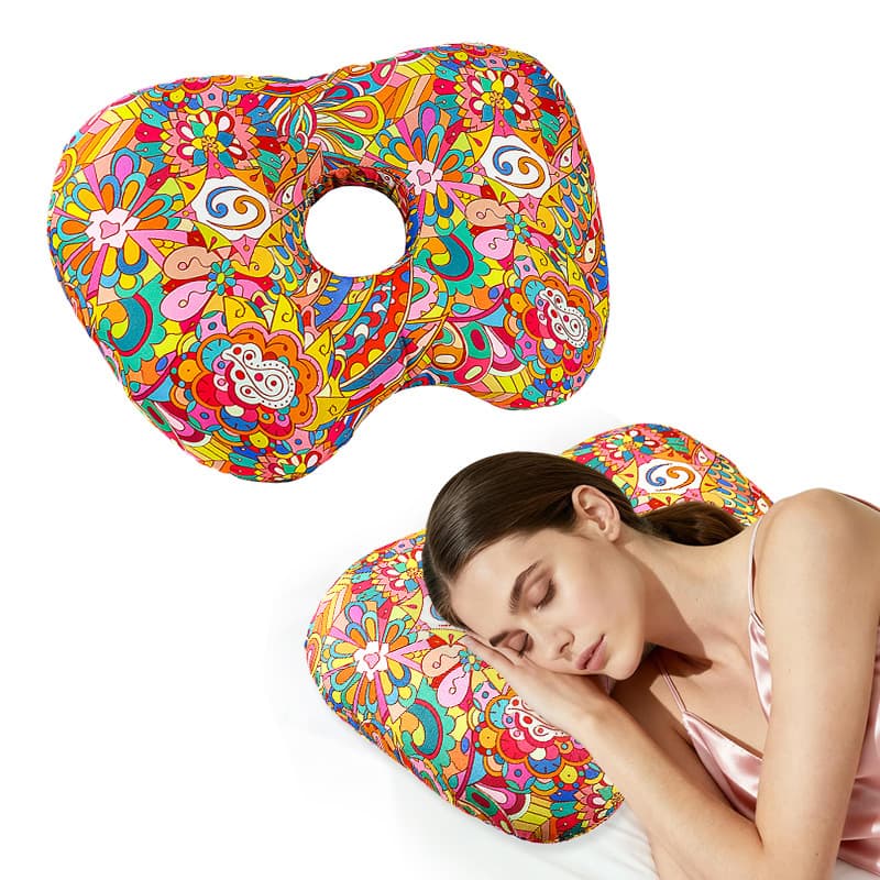 Temu Amazon Ear Hole Pillow PP Cotton Slow Rebound Pillow Core Apple-Shaped Ear Pillow Side Sleeping Ear Hole Support Pillow