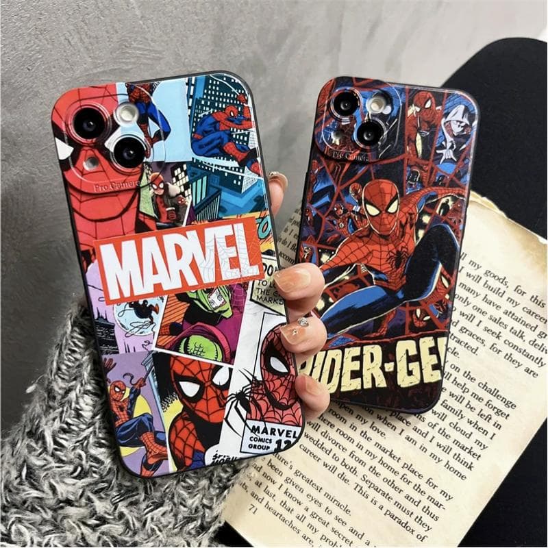 Comic Spider-Man Marvel Phone Case for Apple 14 Plus, iPhone 17 Pro Max, Silicone 15 Soft Case 16