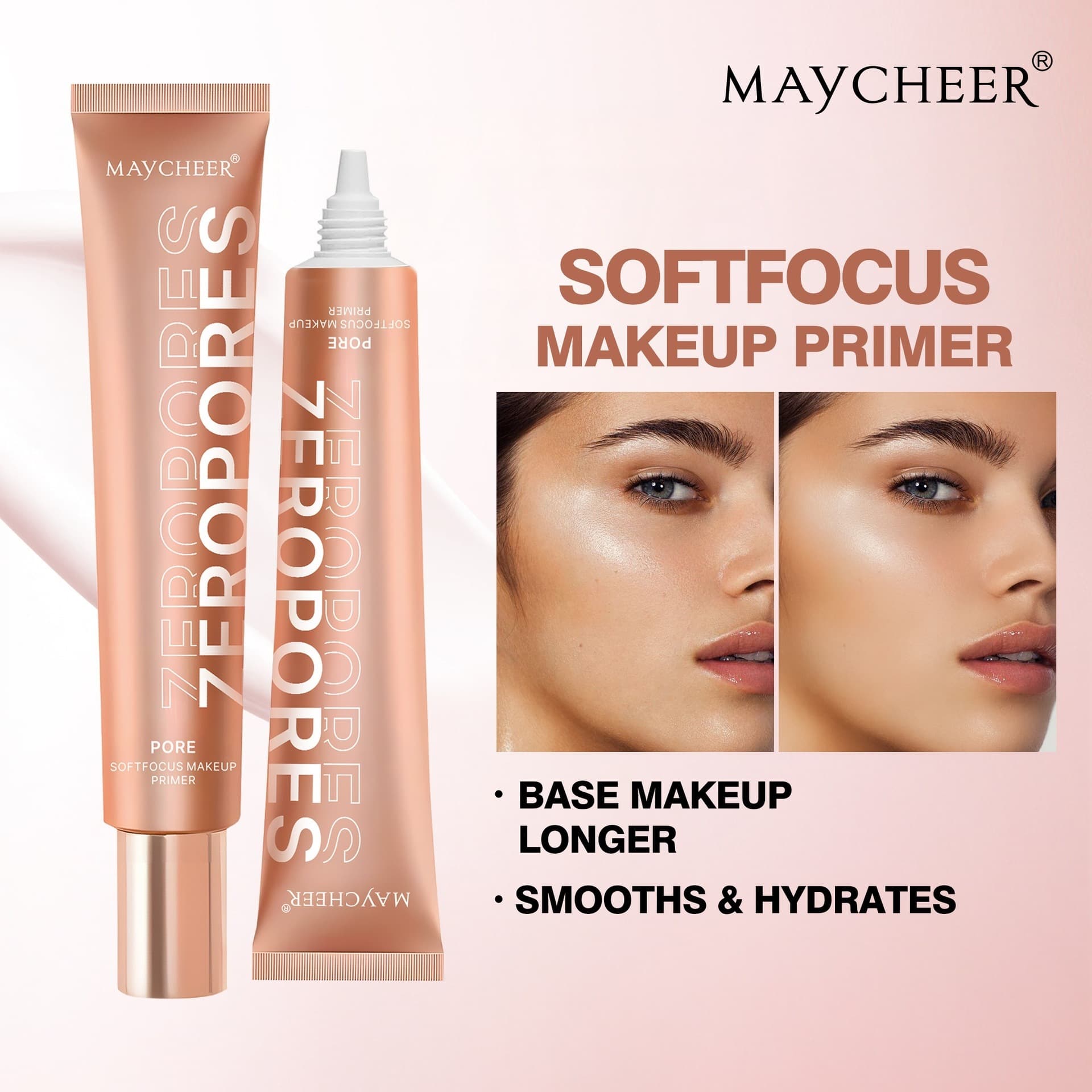 Cross-border foreign trade MAYCHEER makeup primer invisible pores soft focus skin nourishing breathable long-lasting makeup isolation cream makeup