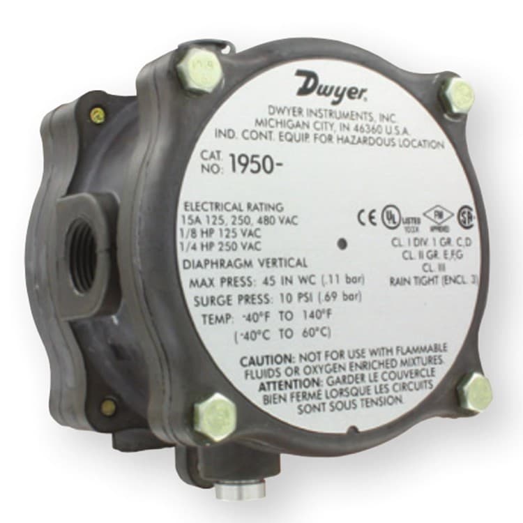 U.S. Dwyer 1950-00-2F Explosion-Proof Differential Pressure Switch / Pressure Switch