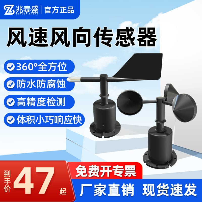 Wind speed sensor, outdoor wind speed measuring instrument, ultrasonic wind direction and speed sensor transmitter, detector, anemometer