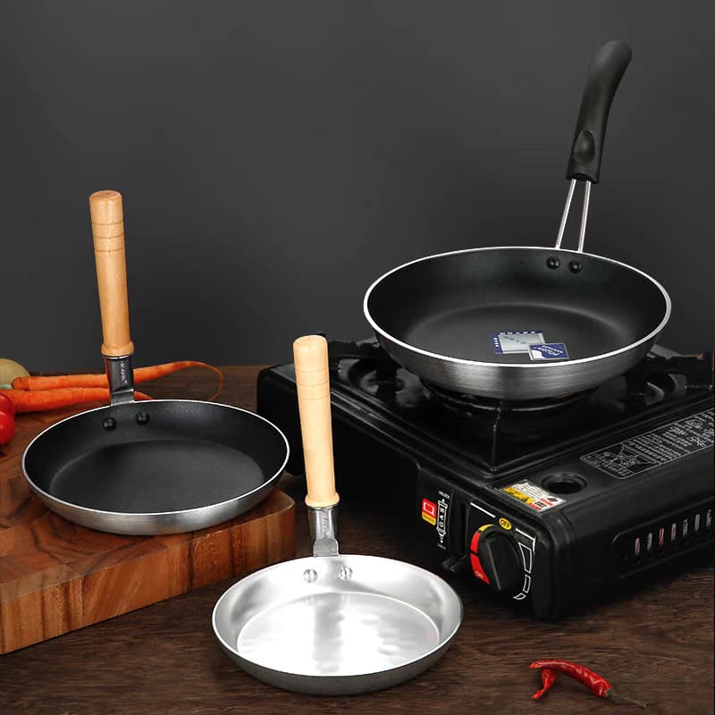 Japanese Export Oyakodon Pot Japanese Style Vertical Handle Flat Bottom Omelette Pan for Scrambled Eggs, Steak, Chicken Cutlet Rice Pot with Lid