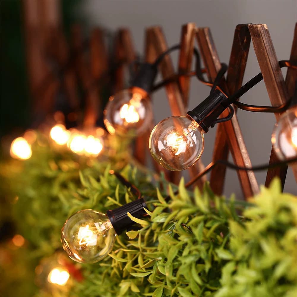 Cross-border Hot Selling Plug-in G40 String Lights, EU/US/SEA G40 String Lights for Christmas Holiday Decoration