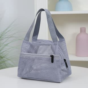 Handheld Large Capacity Beach Bag Mesh Drainage Storage Bag Portable Swimming Bag Shower Toiletries Bag Cosmetic Organizer