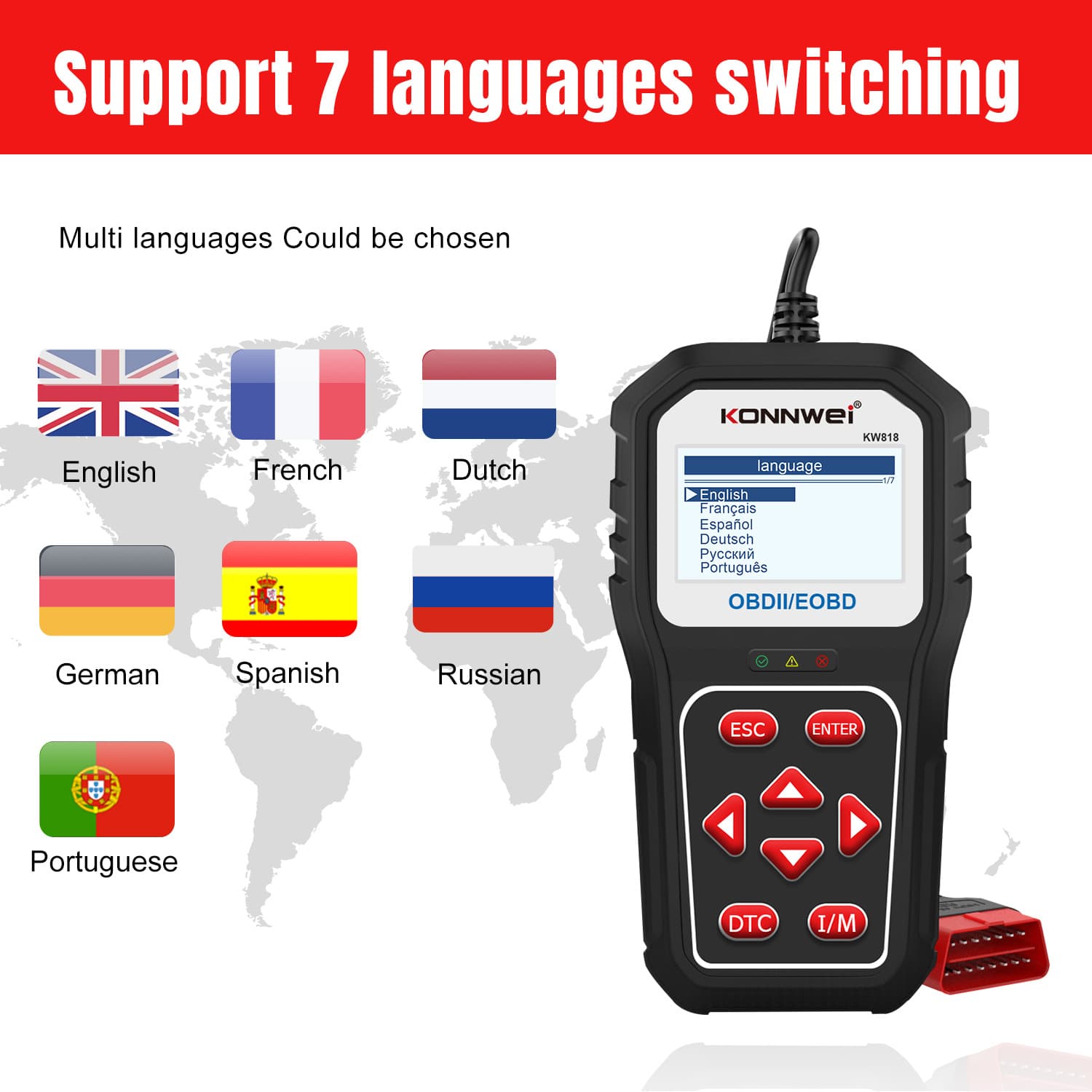KW818 Car Engine Fault Diagnostic Scanner OBD2 Scan Tool Auto Computer Vehicle Accessories Electronic Products