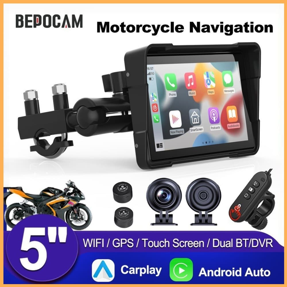 Motorcycle-specific 2K front and rear dual recorder WiFi networked GPS navigation waterproof motorcycle camera
