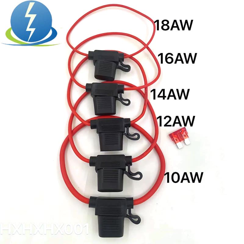 XHX001 Automotive Fuse Blade Lead Holder, Waterproof Fuse Box, 18#16#14#12#10# 30CM