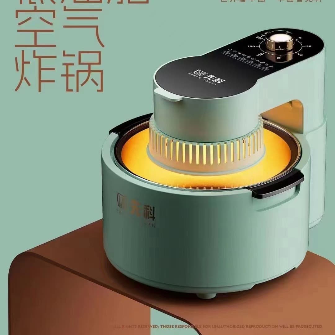 Sanking Electric Deep Fryer, Smart Automatic Large Capacity Air Fryer for Home, Visual Oven with Low Oil and Fat